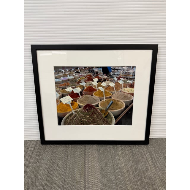 Paper Middle Eastern Spice Market Photograph, Framed For Sale - Image 7 of 12