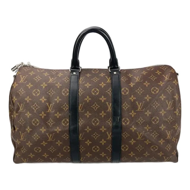 Louis Vuitton Monogram Macassar Keepall Bandoulière 45 For Sale
