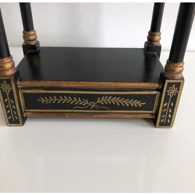 Vintage Black and Gold Wooden Carved Pagoda Wall Shelf Chairish