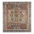 Rug & Kilim’s Caucasian Style Square Rug in Blue With Geometric Medallions For Sale