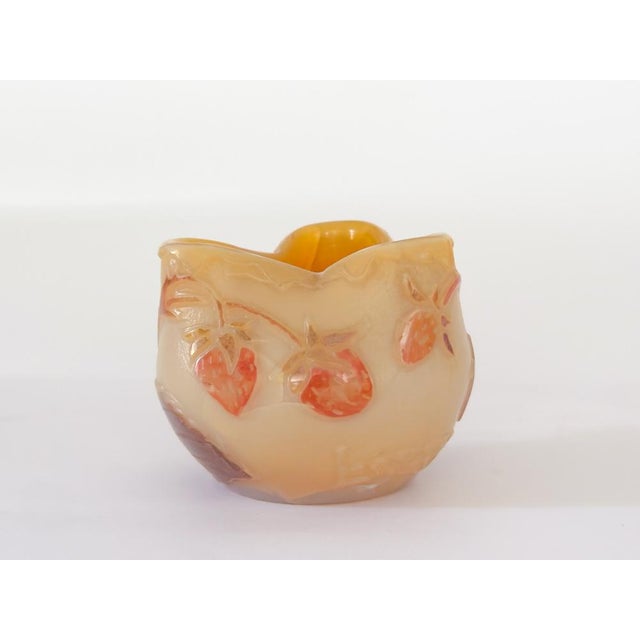 Small Art Nouveau Glass Vase with Strawberries from Legras, 1900s For Sale - Image 9 of 9