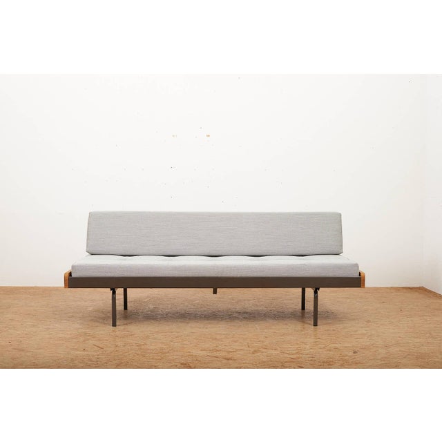 Daybed with Brown Lacquered Metal with Oak Trim Frame, Holland, 1970 For Sale - Image 11 of 11