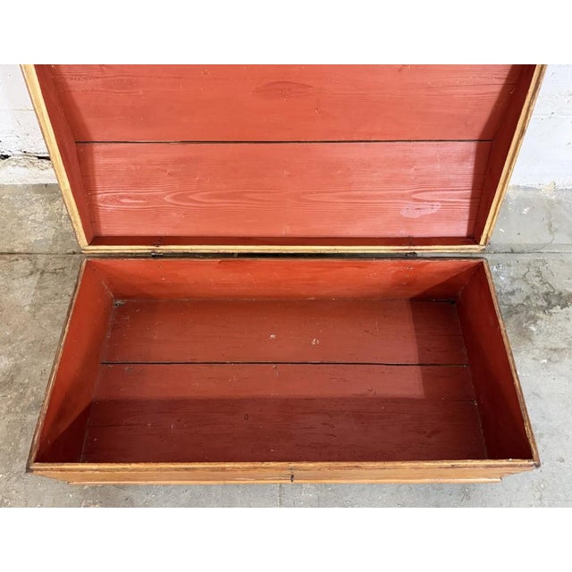 Brown Antique Dometop Blanket Chest With Exposed Dovetails For Sale - Image 8 of 11