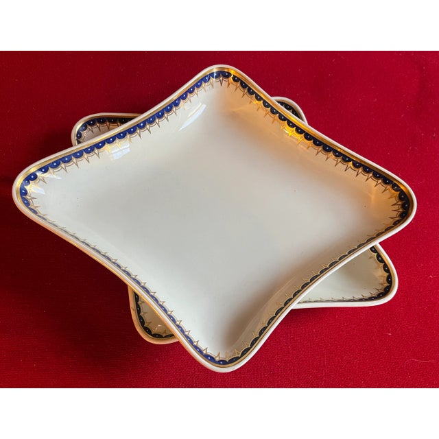 Ceramic Antique Early 19th Century English Wedgwood Creamware Diamond Shape Serving Dishes or Bowls - a Pair For Sale - Image 7 of 10