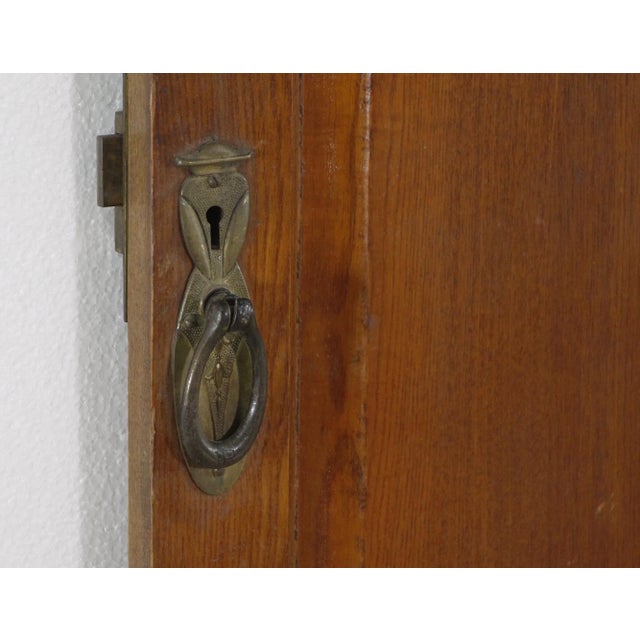 Mid 20th Century Carved Oak Beveled Mirror Cabinet Door For Sale - Image 4 of 8