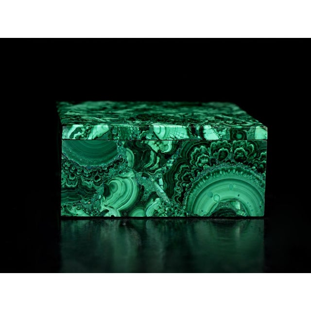 Gemstone Malachite Box Rainbow Genuine Gemstone Italian Made For Sale - Image 7 of 15