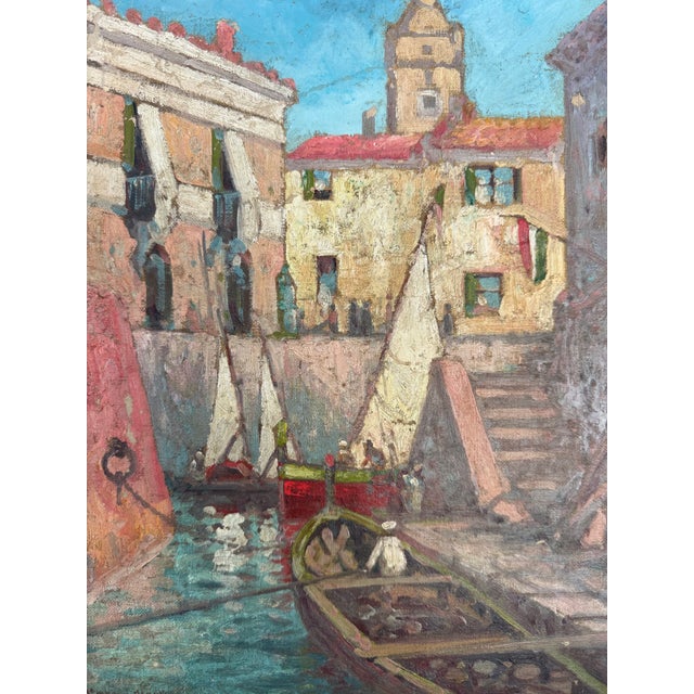 Early 20th Century Late Impressionist Italian Canal For Sale - Image 4 of 10