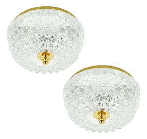 Mid-Century Bubble Glass Flush Mounts or Wall Lights by Helena Tynell for Limburg, Germany, 1960s, Set of 2
