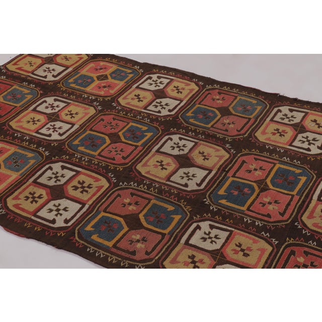 Handwoven in and embroidered in wool and believed to originate from the nomadic textile traditions of Uzbekistan in the...