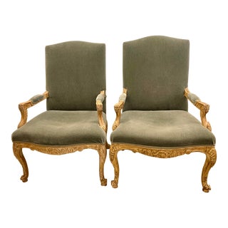 1980s Louis XV Large Armchair - Pair For Sale