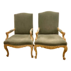 1980s Louis XV Large Armchair - Pair