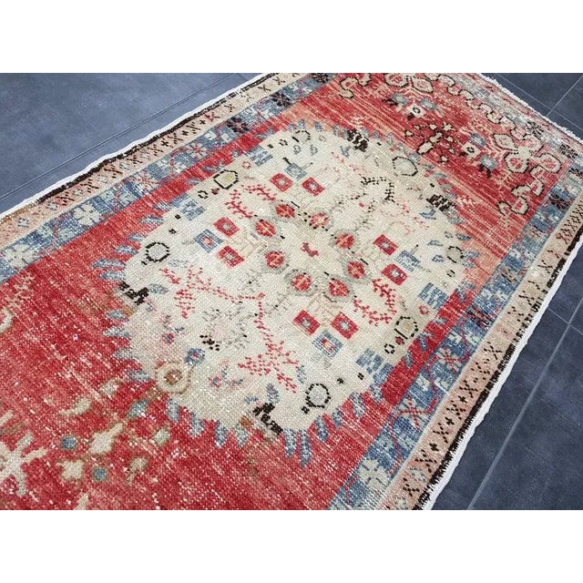 Orange 1960s Vintage Handwoven Nomadic Rug- 2′7″ × 5′5″ For Sale - Image 8 of 11