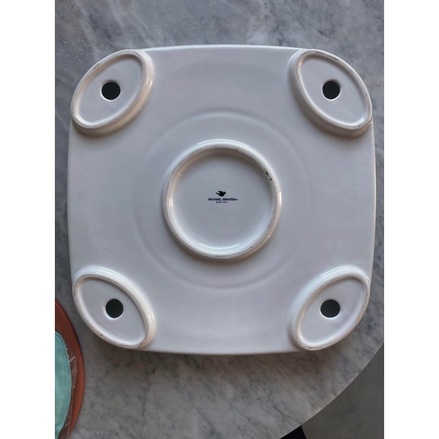 Terra Cotta Michael Graves Ceramic Chilled Food Serving Dish, Post-Modern Design For Sale - Image 8 of 18