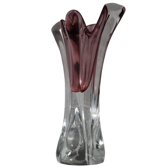 Mid Century Art Glass Vase att.to Josef Hospodka Chribska For Sale In New York - Image 6 of 12