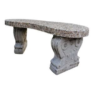 Vintage Pebbled Concrete Garden Bench