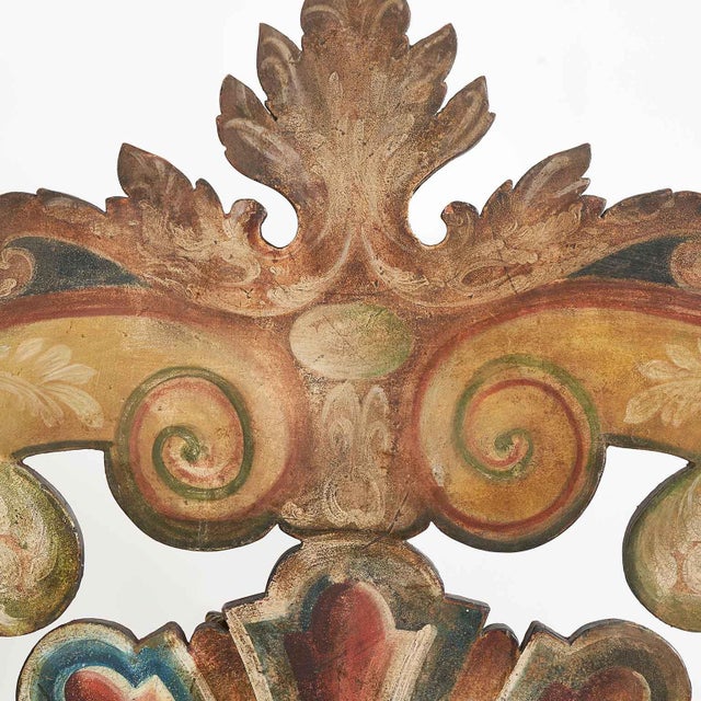 Gold Wooden Double Bed Headboard with Shell and Scrolls, 1950s For Sale - Image 8 of 11