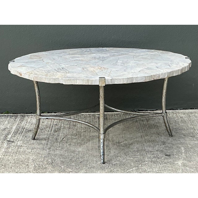 Early 21st Century Vintage Faux Stone Coffee Table For Sale - Image 5 of 12