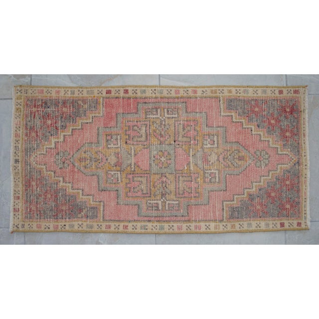 Textile Hand Knotted Door Mat, Entryway Rug, Bath Mat, Kitchen Decor, Small Rug, Turkish Rug - 1′6″ × 2′11″ For Sale - Image 7 of 10