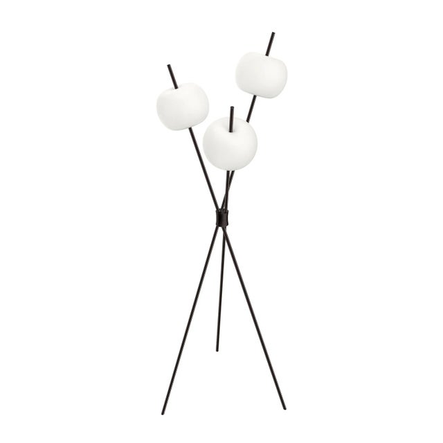 Kushi' Opaline Glass and Brass Three-Stemmed Floor Lamp for Kdln For Sale In Los Angeles - Image 6 of 9