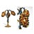 Murano lamp, gilt bronze and black metal, three lights, Murano glass grapes. This piece is designed in the style of the...