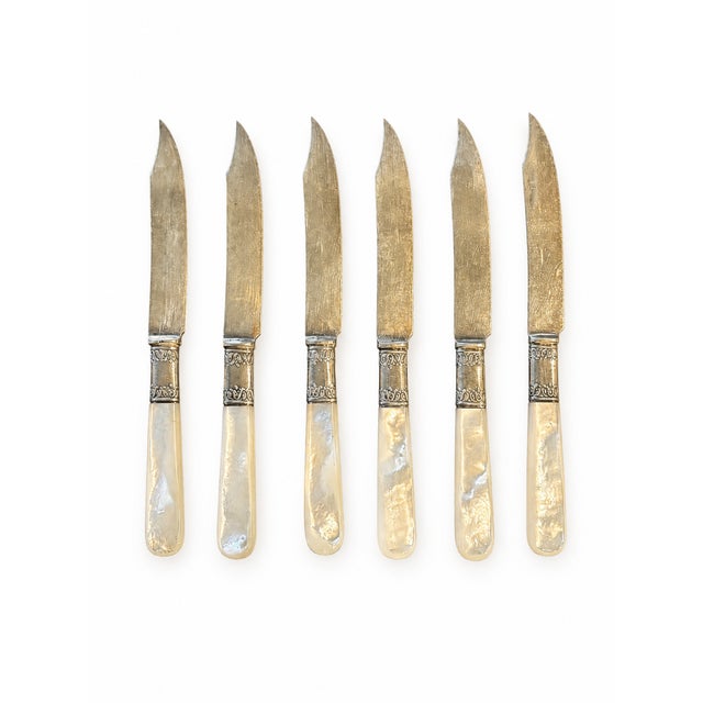 Vintage Aetna by Landers, Frary & Clark Mother-of-Pearl Fruit Knives – Set of 6 For Sale - Image 4 of 5