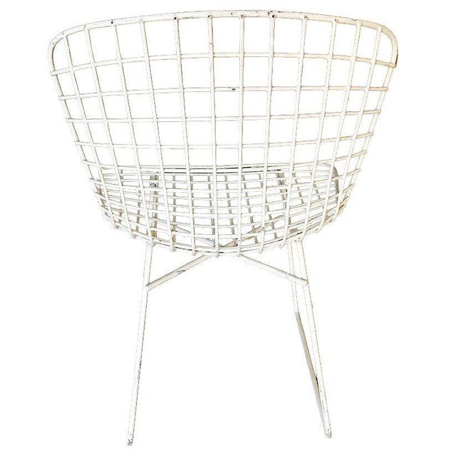 White Bertoia Steel Wire Side Chair by Knoll, Pair For Sale - Image 9 of 11