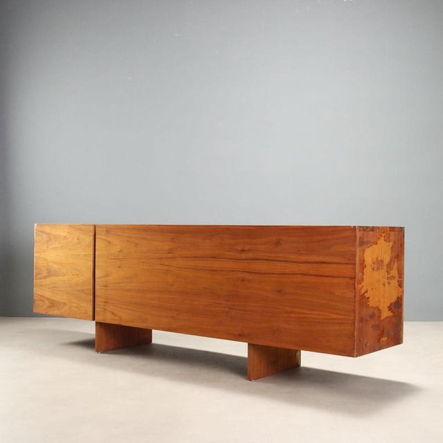 Modernist Walnut Veneered Sideboard, 1980s For Sale - Image 14 of 15