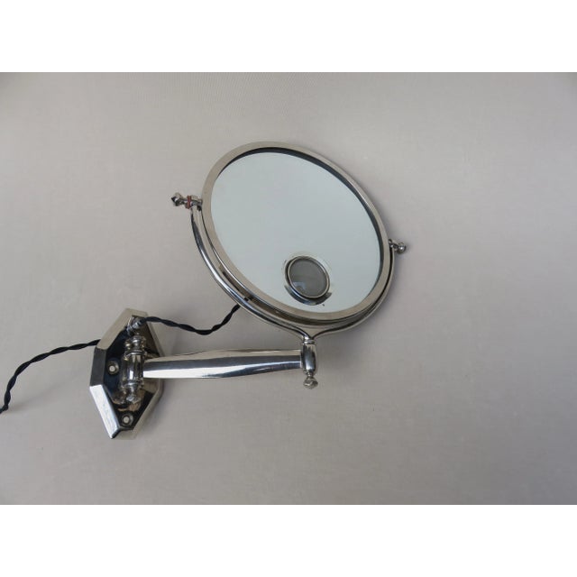 Art Deco French Nickel-Plated Illuminated Wall Mirror from Brot, 1920s For Sale - Image 6 of 18
