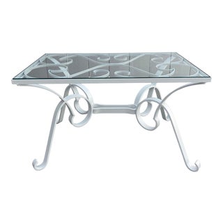 Unusual Vintage Glass Top French Coffee Table. For Sale