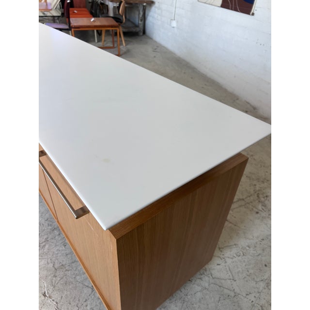 Tan Modern Floating Stone Top Locking Credenza For Sale - Image 8 of 15