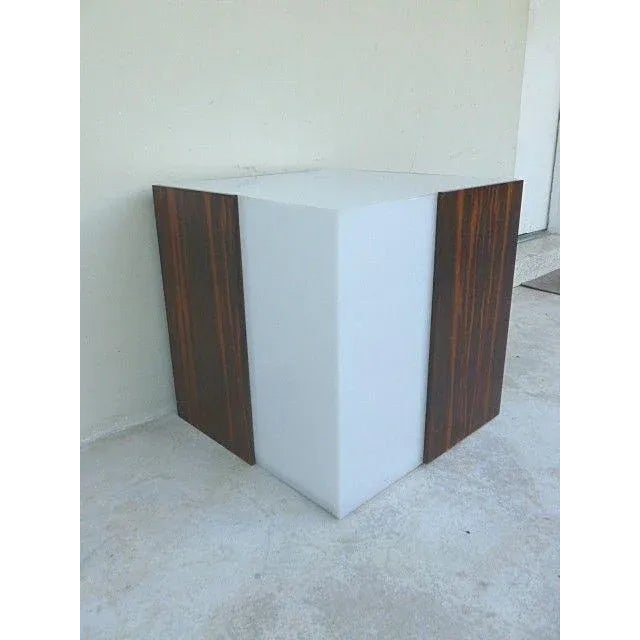 1970s Mid Century Modern Rosewood & Acrylic Floor Lamp Table For Sale - Image 11 of 13