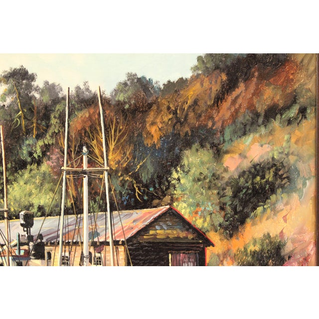 Painting by Filastro Mottola (1915-2008) of Boats in Noyo Bay For Sale In Los Angeles - Image 6 of 12