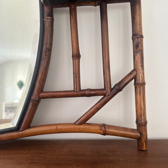 Victorian Aesthetic Era Victorian Bamboo Wall Mirror With Japonais Shelf For Sale - Image 3 of 12