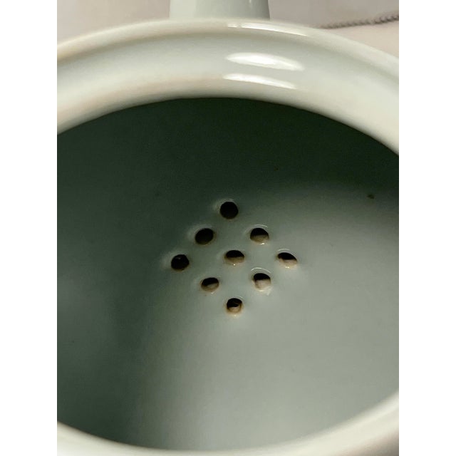 Ceramic Vintage Chinese Jingdezhen Hand Painted Porcelain Tea Pot For Sale - Image 7 of 12