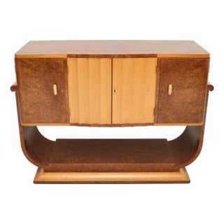 Art Deco Burr Walnut and Sycamore Sideboard, 1930s For Sale