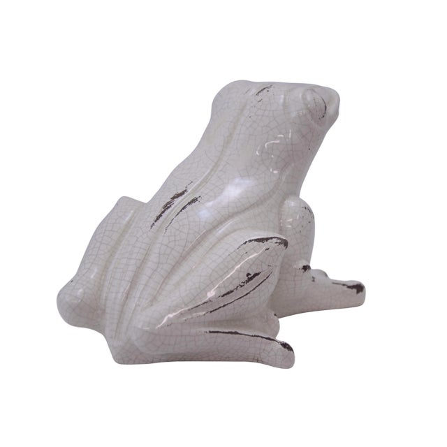 Shabby Chic Vietri Italian Ceramic 7" Frog For Sale - Image 3 of 5