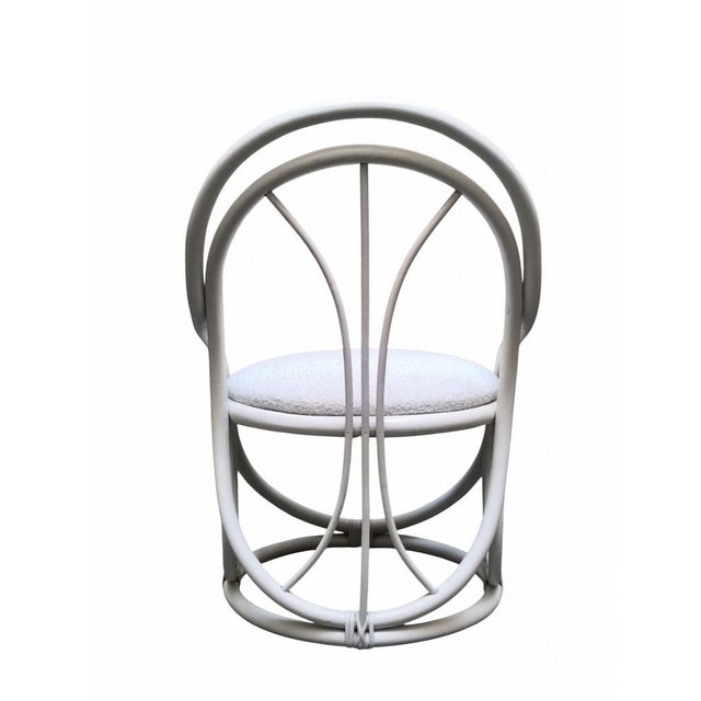 1960s White Lacquered Wood and Fabric Armchair, Italy, 1960s For Sale - Image 5 of 7