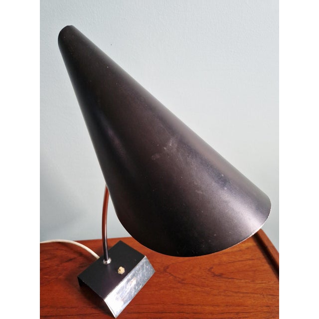 Desk Lamp in Chromed Metal and Black Lacquer by Josef Hurka for Napako, 1950 For Sale - Image 10 of 15