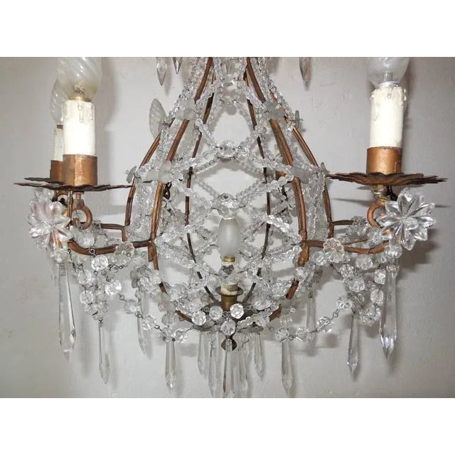 French French Beaded Balloon Crystal Chandelier, Circa 1940 For Sale - Image 3 of 11