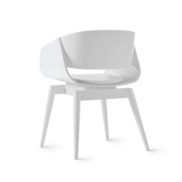 Contemporary White 4th Armchair with Soft White Seat by Almost For Sale - Image 3 of 5