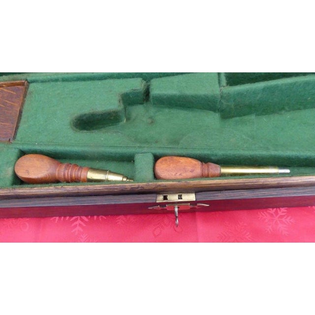 Antique Country Oak Hunting Gun Case with Accessories, 1900 For Sale - Image 4 of 12