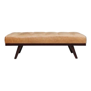 Precedent Drew Leather Ottoman from Seldens For Sale