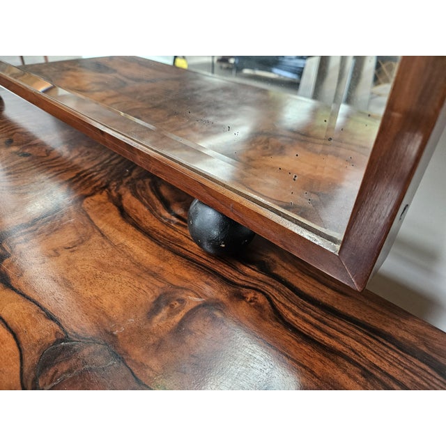 Wood Art Deco Walnut Burl Sideboard with Mirror, 1940 For Sale - Image 7 of 18