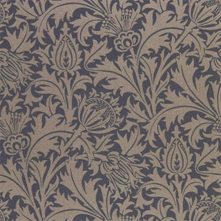 Morris & Co Pure Thistle Wallpaper in Black Ink For Sale