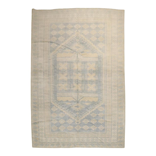 Vintage Zabihi Collection Blue Neutral Rug For Sale