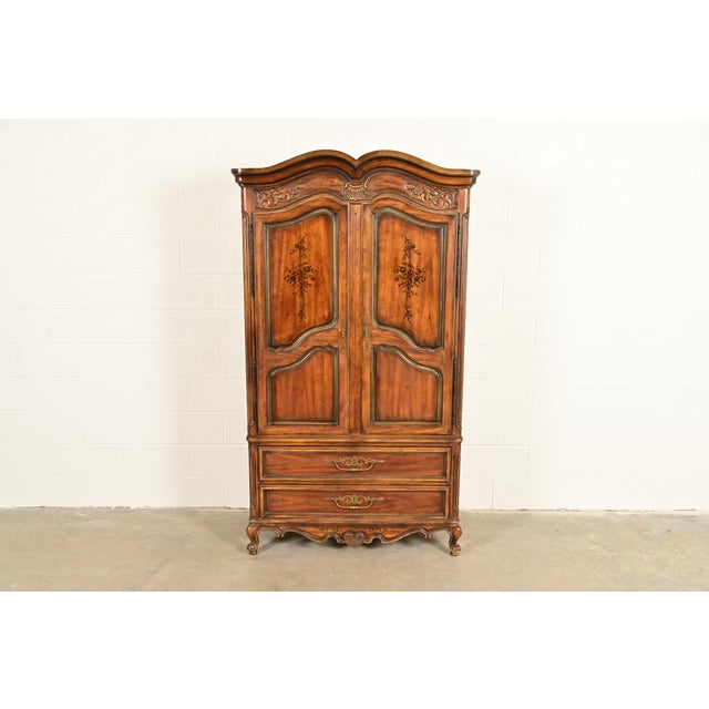 A gorgeous French Provincial Louis XV style armoire dresser or linen press By Drexel Heritage, "Brittany Collection" USA,...