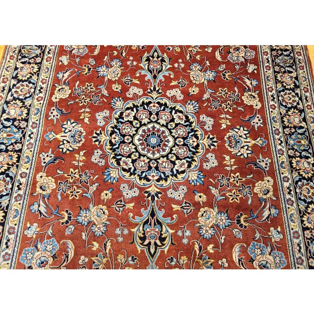 Vintage Turkmen Area Rug, Hand-Knotted Wool, Allover Geometric Pattern, Pistachio Green & Red, 4x8 For Sale - Image 16 of 18