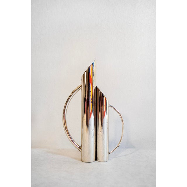 Gio Ponti Vintage Silver-Plated Metal Vase by Gio Ponti, 1970 For Sale - Image 4 of 4