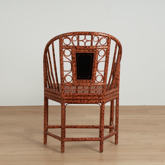 Vintage Set of Four Faux Bamboo Brighton Pavillion Style Chairs by Maitland Smith For Sale - Image 11 of 18
