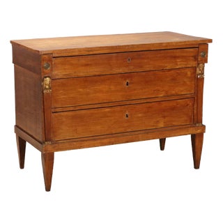 Antique Empire Walnut Chest of Drawers, 1800s For Sale